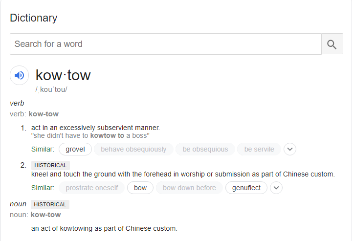 Kowtow (definition)