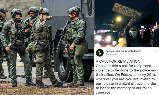Antifa protesters in Atlanta are calling for 'Night of Rage' against cops after fatal