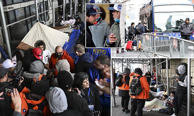New Yorkers become fed up with paying high rent next to migrants' tent city outside