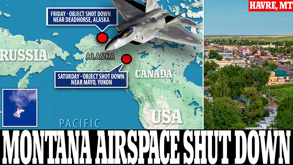 Airspace SHUT DOWN over Montana hours after US F-22 shoots down 'unidentified object'