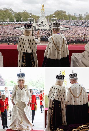 Stunning official photographs show newly-crowned King Charles and Queen Camilla wave to