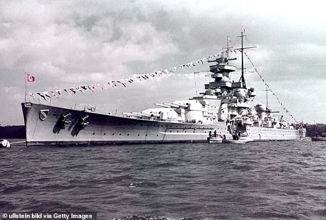 German battleship 'Scharnhorst' in Kiel harbour
