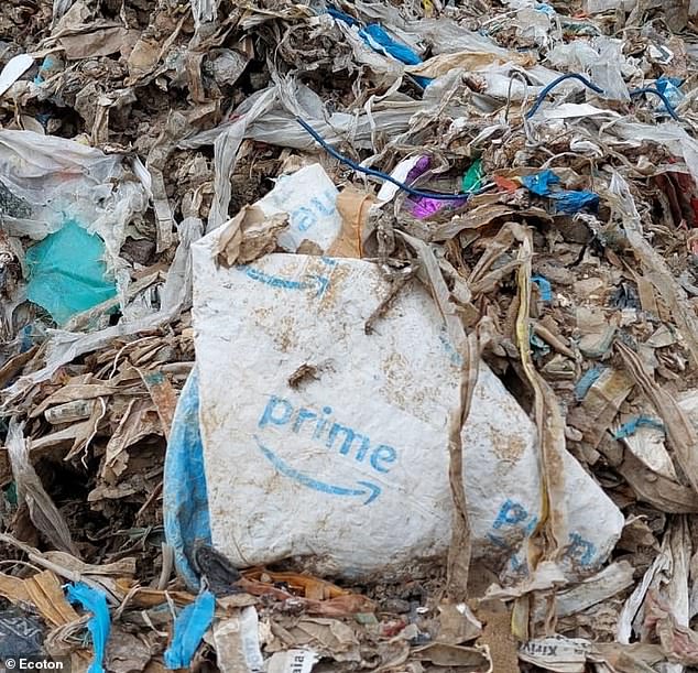 The new report, from US Public Interest Research Group, found that much of Amazon's so-called 'recyclable' plastic requires customers to drive their waste packaging to special 'store drop-off locations where plastic film is accepted'
