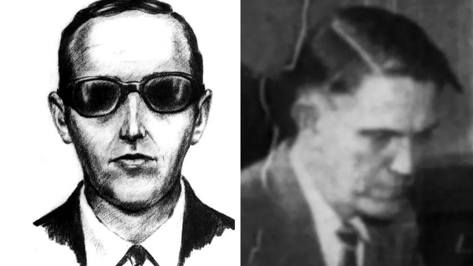 Side-by-side view, with an FBI sketch of the suspect on the left.