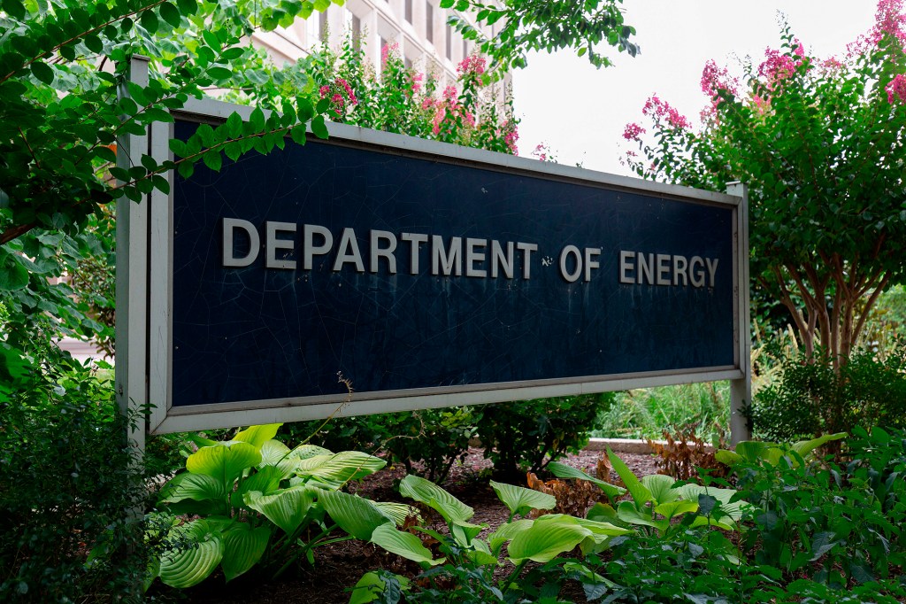 The US Department of Energy sign