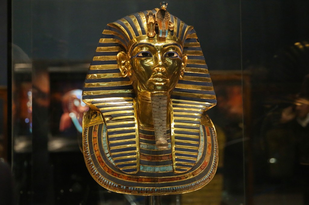 The golden funerary mask of Tutankhamun