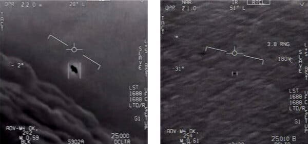 A video image by Navy pilots of  “unidentified aerial phenomena.”
