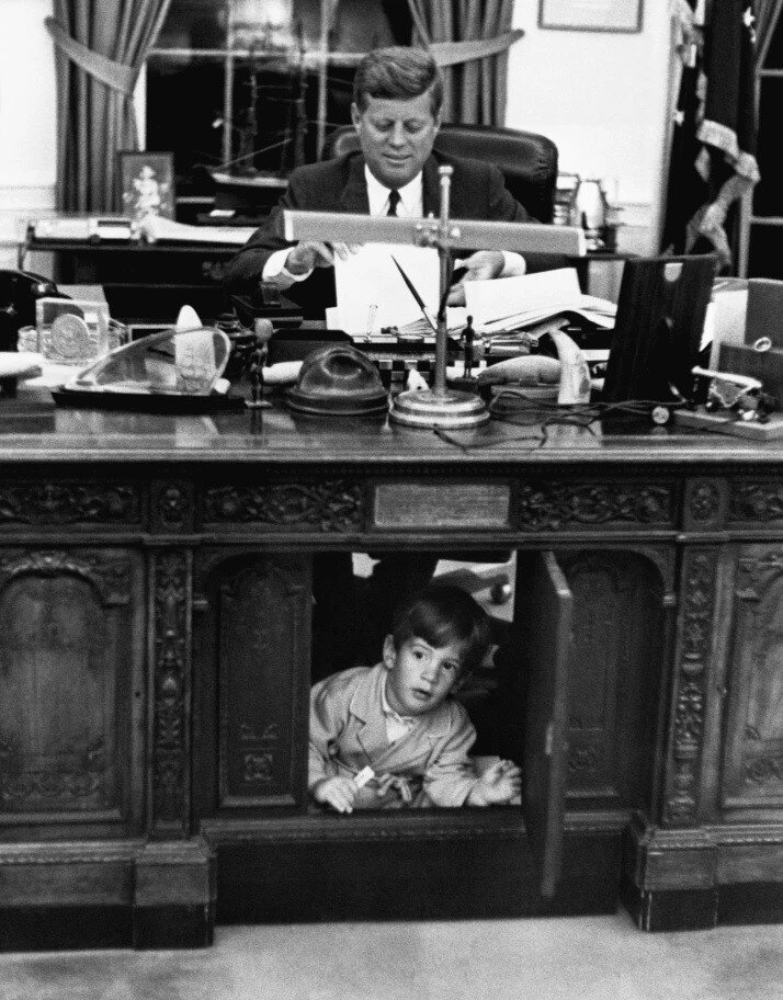 Resolute Desk JFK and son.jpg
