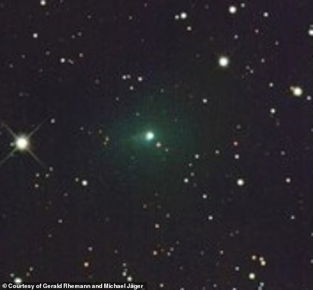 The latest image of the interstellar object racing through our Solar System shows it has lost its reddish hue and now glows green