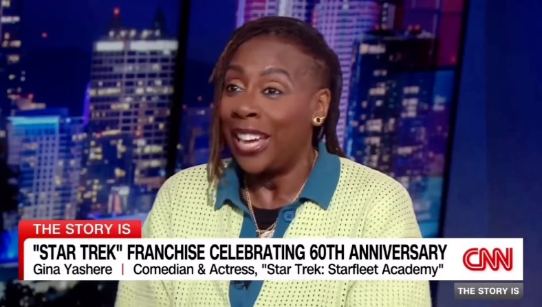 Gina Yashere, who plays Lura in Star Trek: Starfleet Academy, during an interview with CNN.