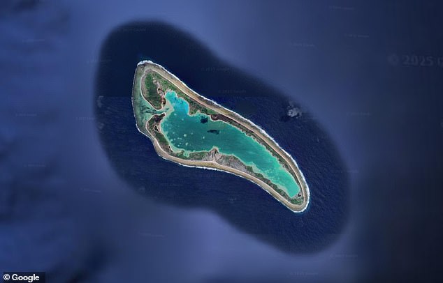 It is commonly believed that Earhart crashed her Lockheed Electra 10E off the coast of Nikumaroro Island (pictured) in the Pacific Ocean after running out of fuel