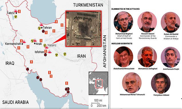 Nuclear site destroyed and top military chiefs wiped out as Israel unleashes airstrikes