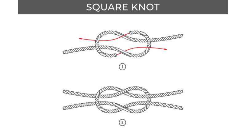 instructions for tying a square knot