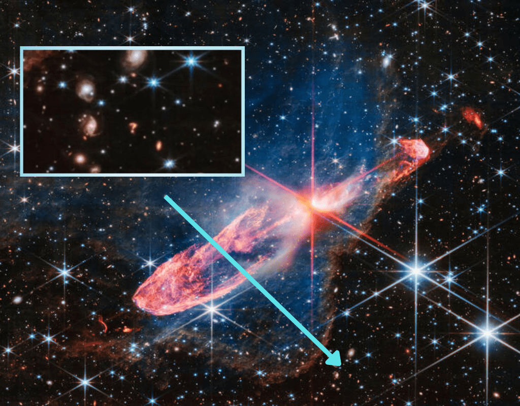 The James Webb Space Telescope recently picked up a question mark-shaped phenomenon in deep space.