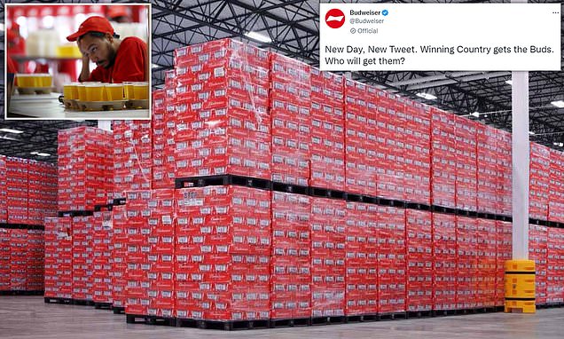 Thousands of cans of Budweiser are piled up in warehouse after last-minute U-turn on