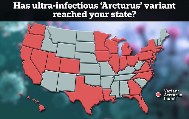 The above map shows the states where the ultra-infectious variant has been detected to date
