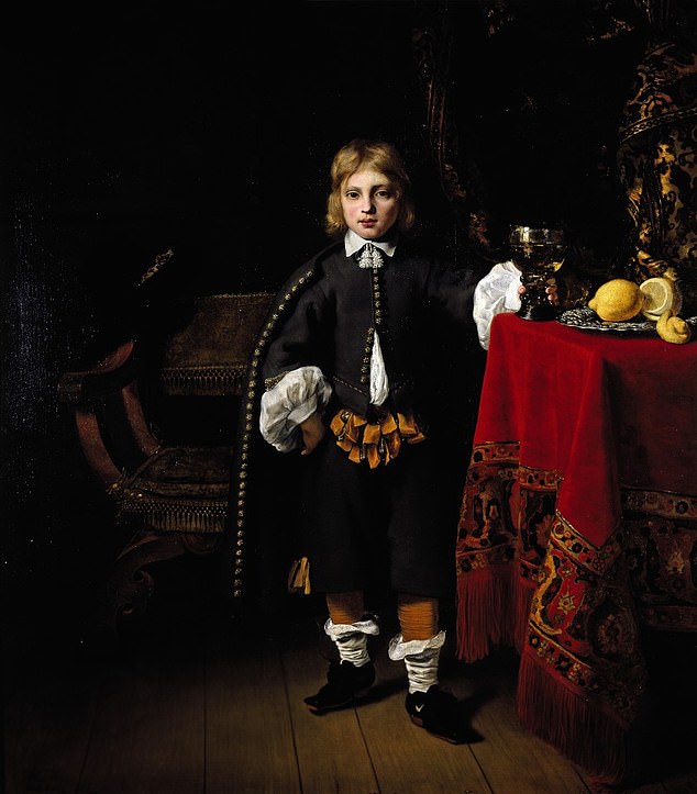The portrait by Dutch painter Ferdinand Bol, at the National Gallery, London, depicts a pensive-looking eight-year-old boy holding a goblet