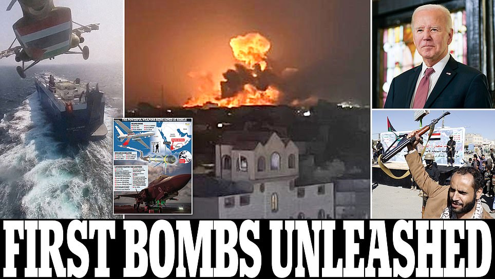 US and UK launch major bombardment on Yemen: Fighter jets, Navy destroyers and submarines