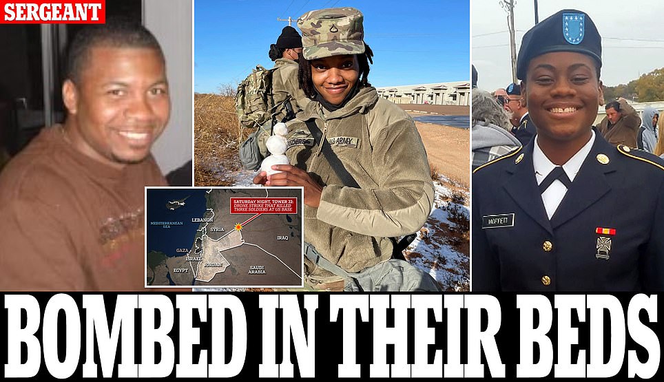 PICTURED: Three American soldiers killed in early-morning suicide drone strike on base in