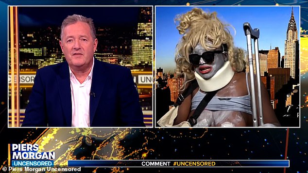 Crackhead Barney is seen during her appearance Wednesday on Piers Morgan Uncensored
