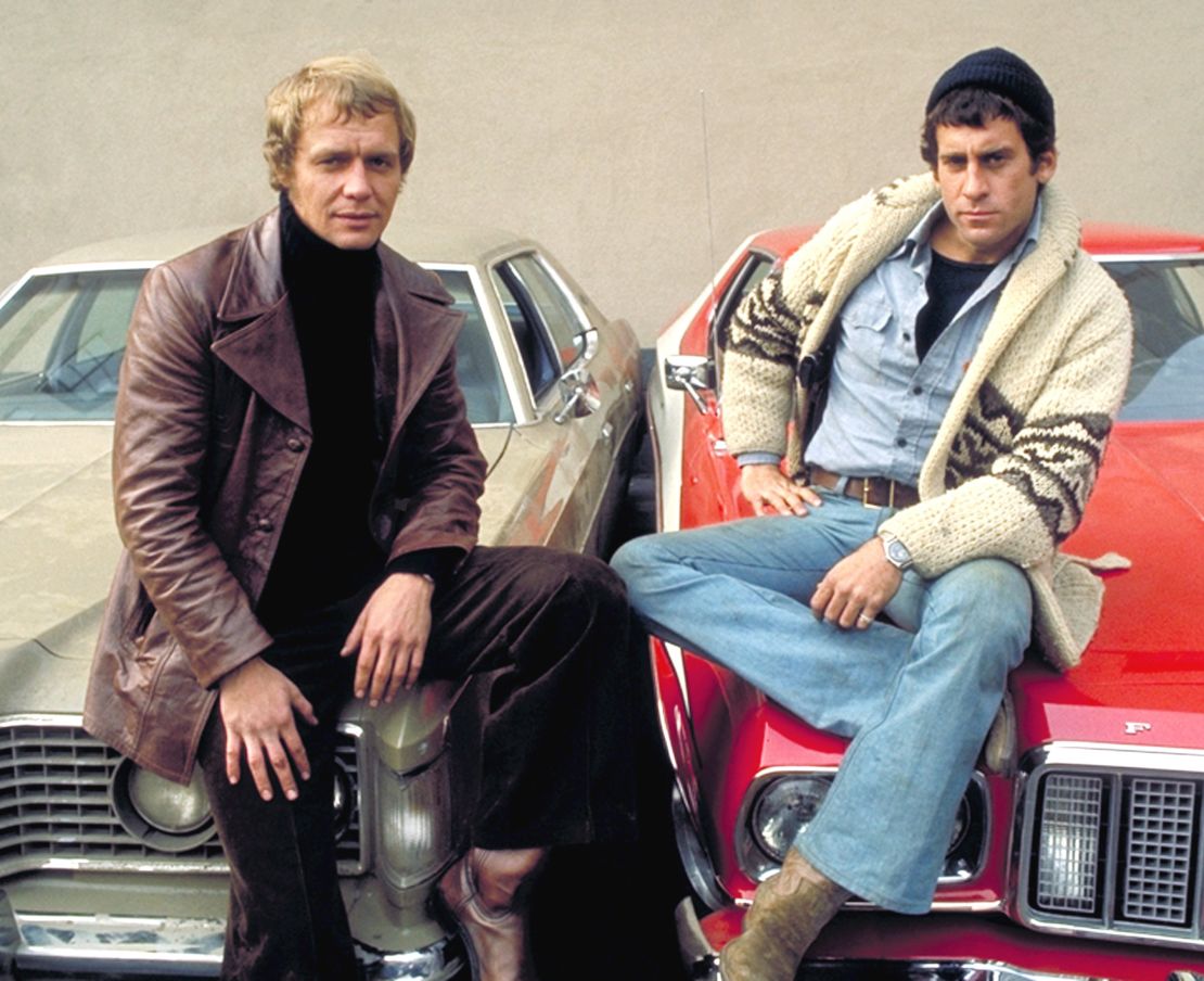 STARSKY AND HUTCH - Gallery - Season One - 9/3/75, David Soul (left) as the intellectual Kenneth Hutch Hutchinson and Paul Michael Glaser as the streetwise David Starsky are two Southern California plainclothes detectives who tear around the streets of Bay City fighting crime in Starsky's two-door red Ford Torino.