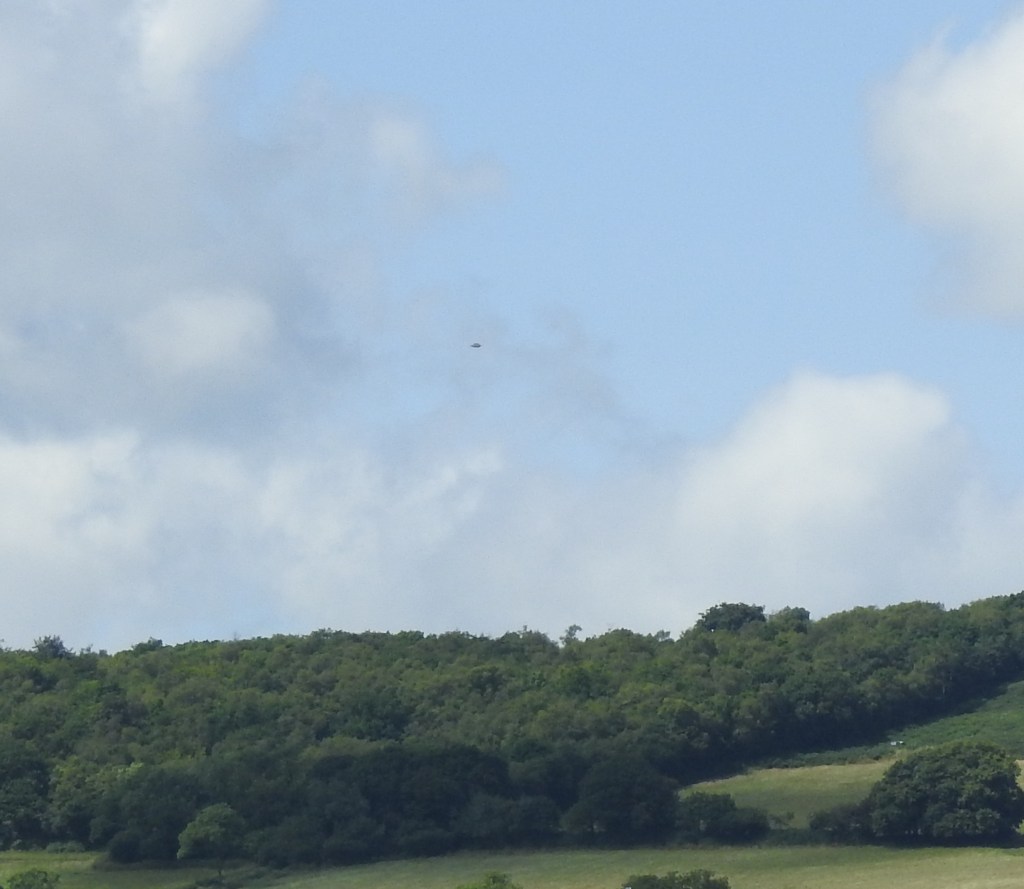 UFO sighting over English countryside