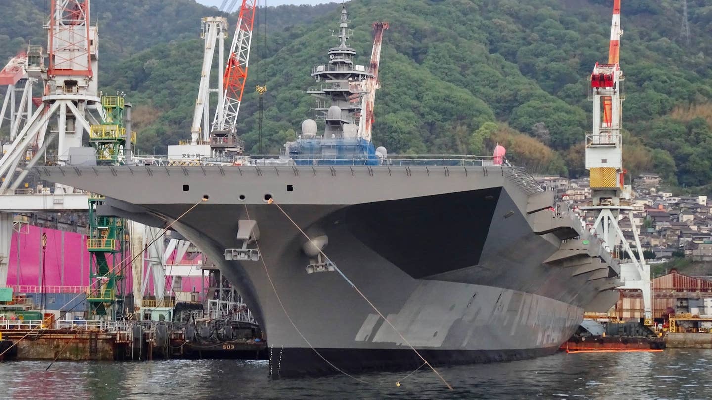 Japan’s Converted F-35B Carrier Leaves Dock Sporting New Bow