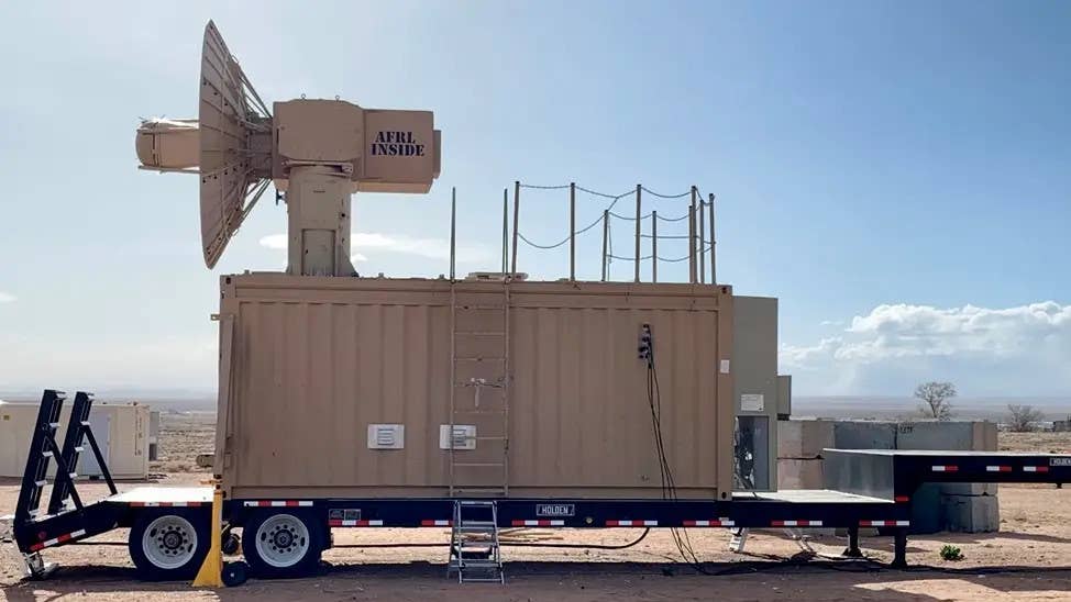 The Air Force Research Laboratory's containerized Tactical High-power Operational Responder (THOR) system is one of a number of high-power microwave directed energy weapons known to be under development now. <em>USAF</em>